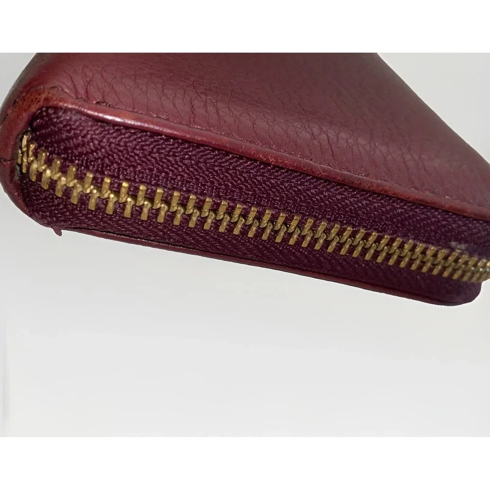 Fossil Tara Wine Burgundy Red Clutch Zip Around Wallet